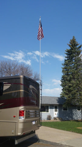 2.0" -  22'  fiberglass telescoping  RV Flagpole Kit     ( Flag Pole Buddy )