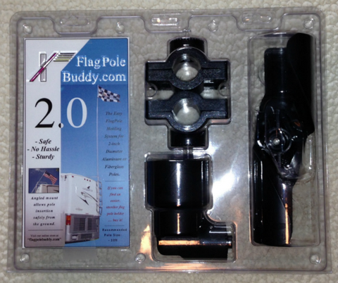 2.0 RV Flagpole Ladder Mount Works Great With Our 22' Telescoping Fiberglass Flagpole