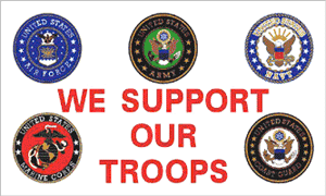 Support Our Troops 3x5 Flag