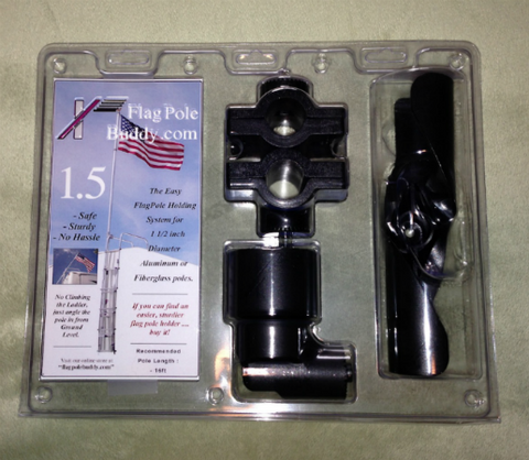 1.5" RV Flagpole Ladder Mount (flag pole buddy) Works great with our 16' flagpole.